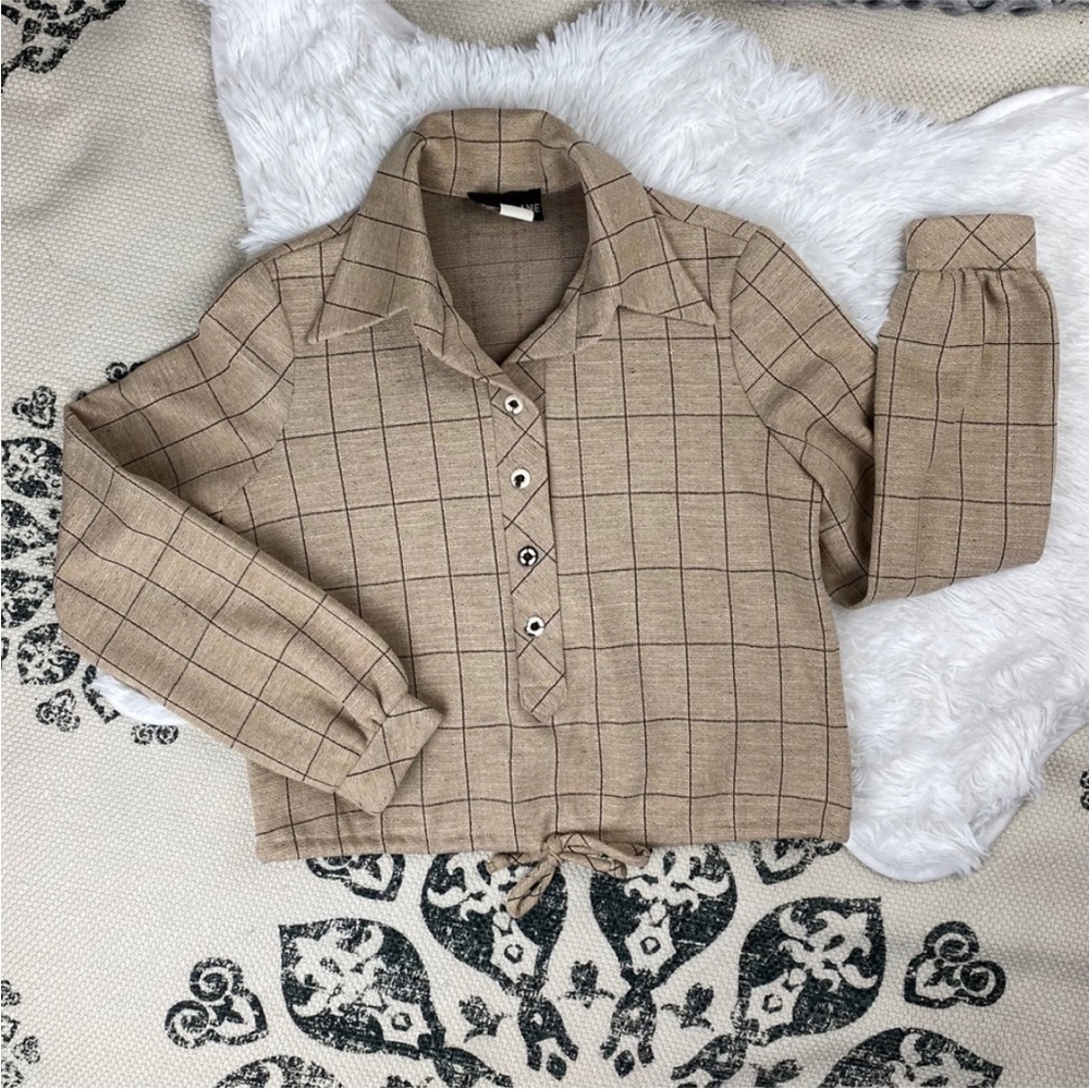 Vintage custom crop top blouse Size 8